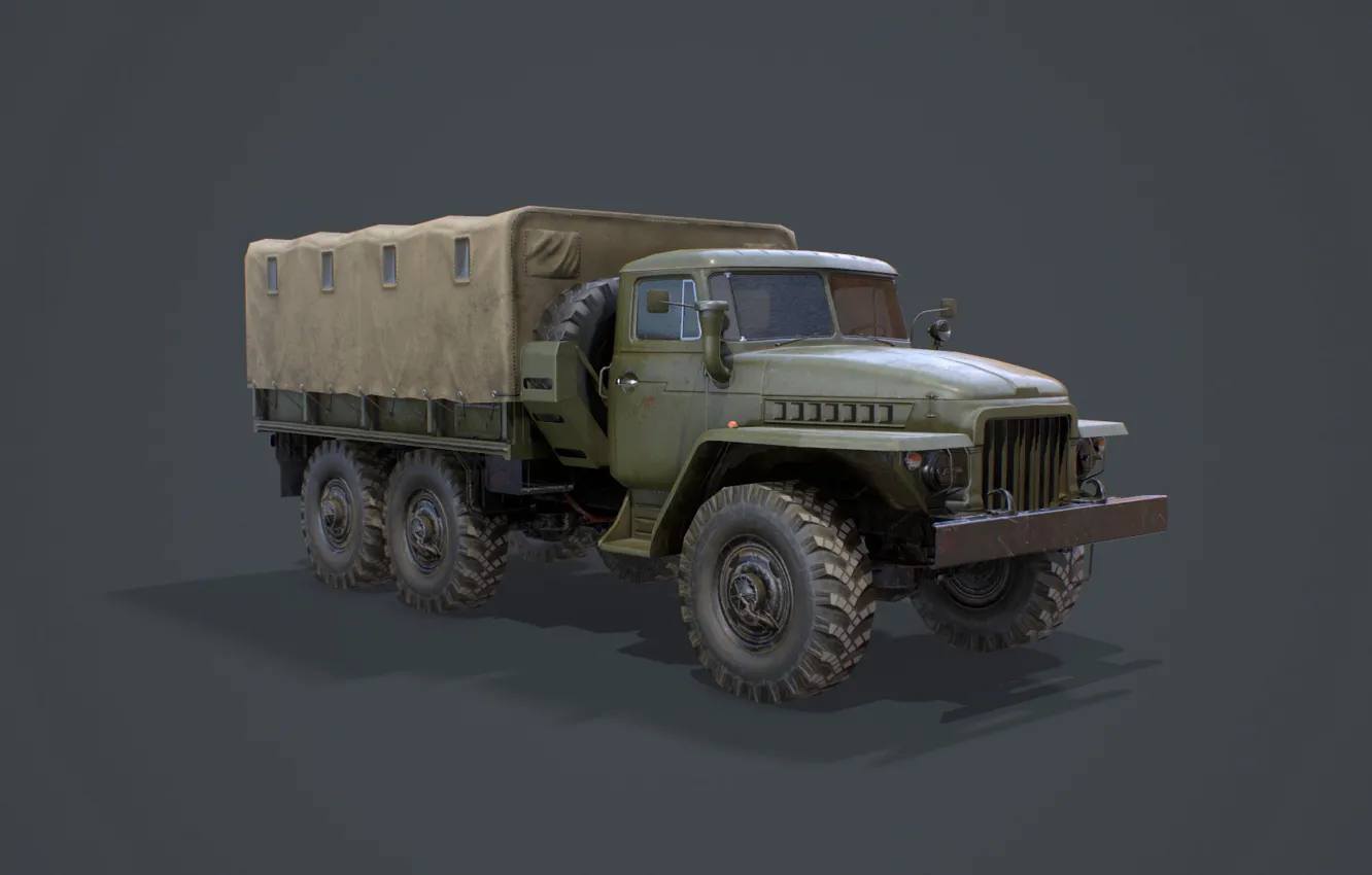 Фото обои Россия, Урал-375Д, Армейский грузовик