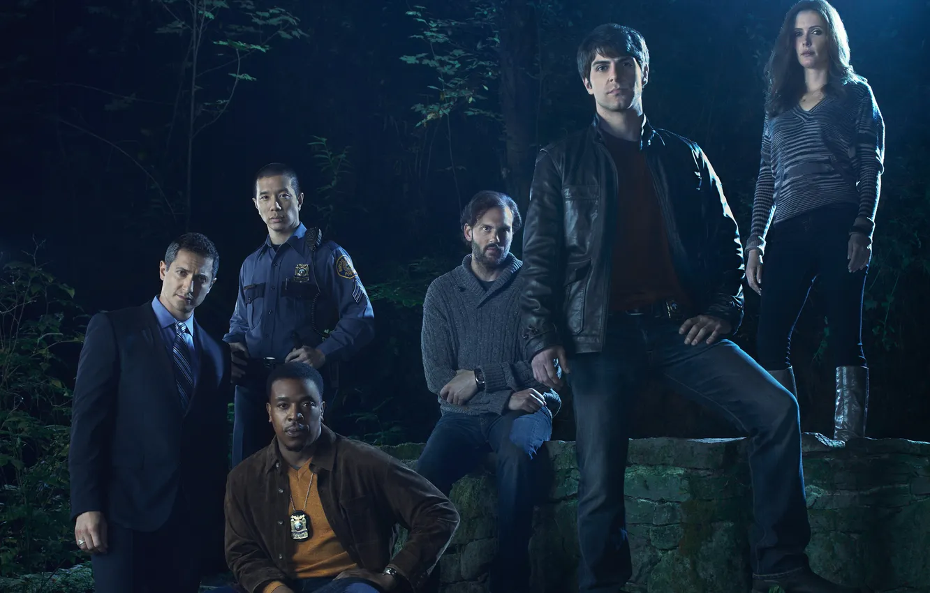 Фото обои сериал, Silas Weir Mitchell, Grimm, David Giuntoli, Bitsie Tulloch, Reggie Lee