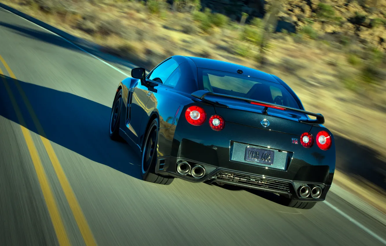 Фото обои Nissan, GT-R, R35, rear view, Nissan GT-R Track Edition