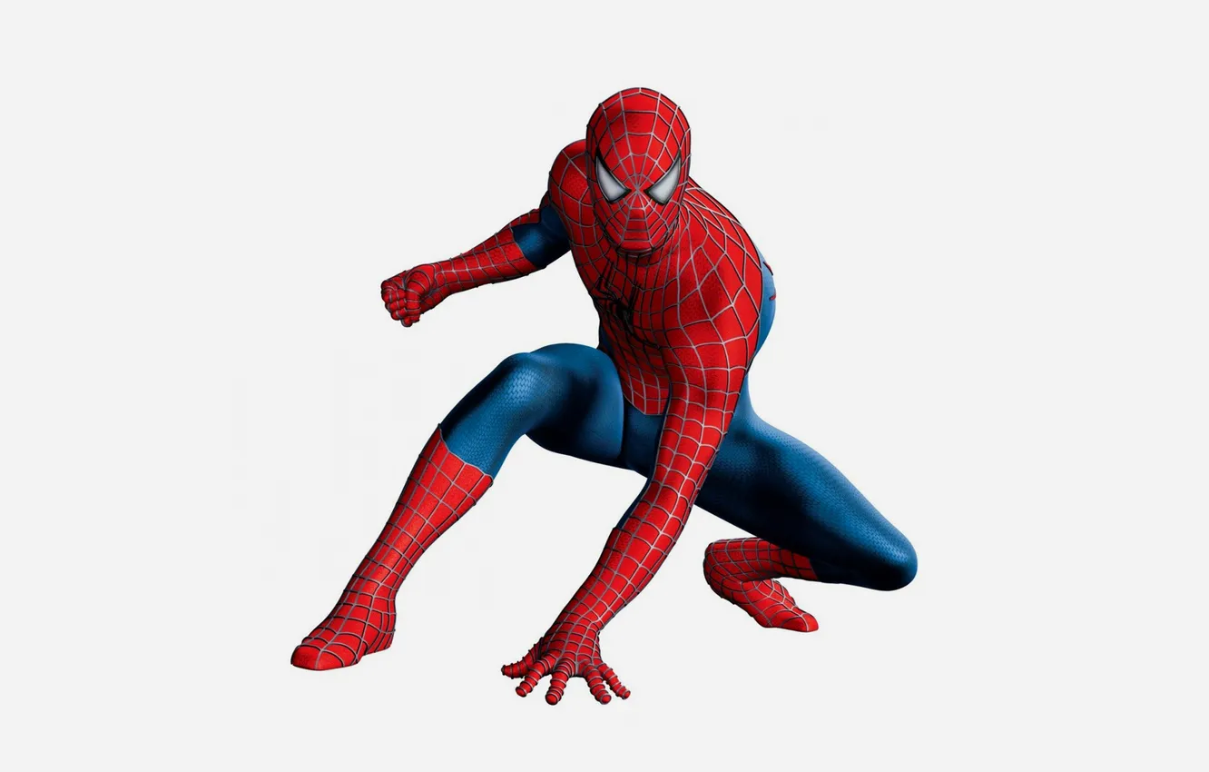 Фото обои красный, белый фон, red, marvel, комикс, comics, Человек-паук, Spider-Man