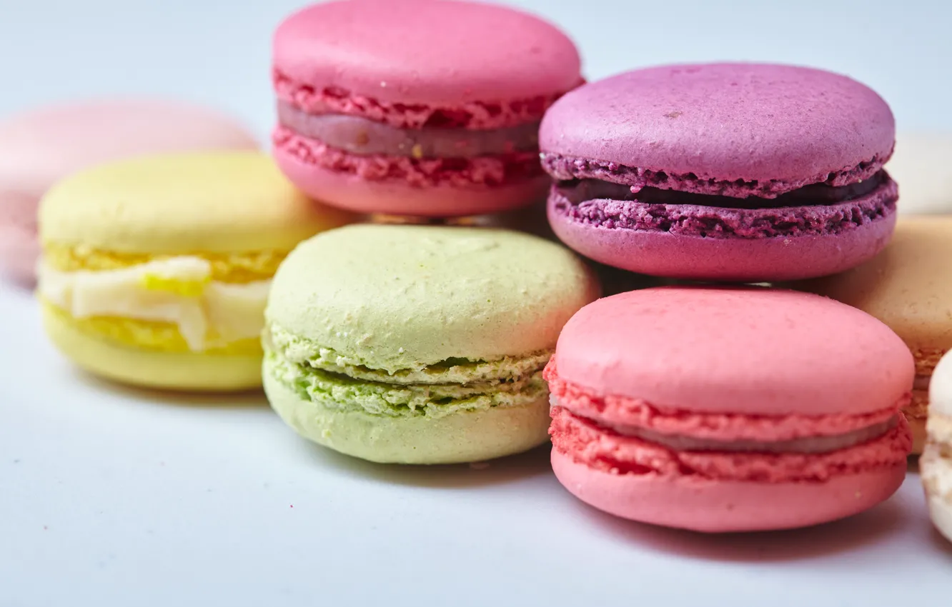 Фото обои colorful, десерт, сладкое, sweet, dessert, cookies, macaron, almond