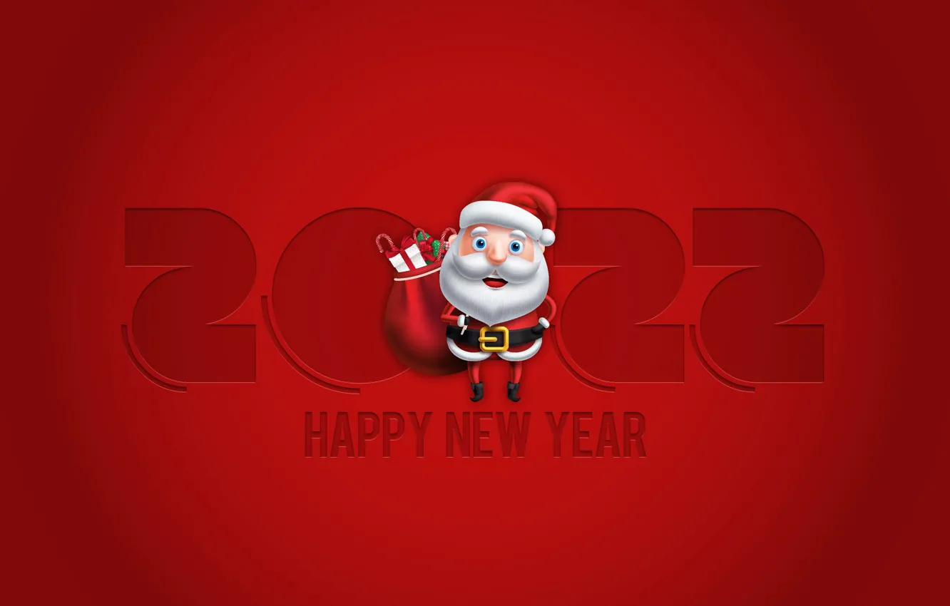 Фото обои зима, фон, праздник, цифры, Новый год, new year, Дед Мороз, 2022