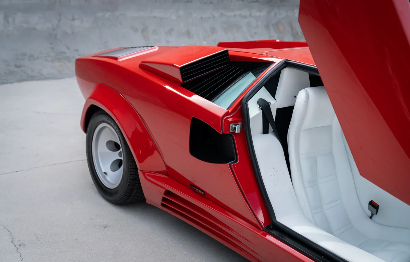 Фото обои крупный план, Lamborghini, Countach, ламборгини, ламбо двери, Lamborghini Countach 5000QV