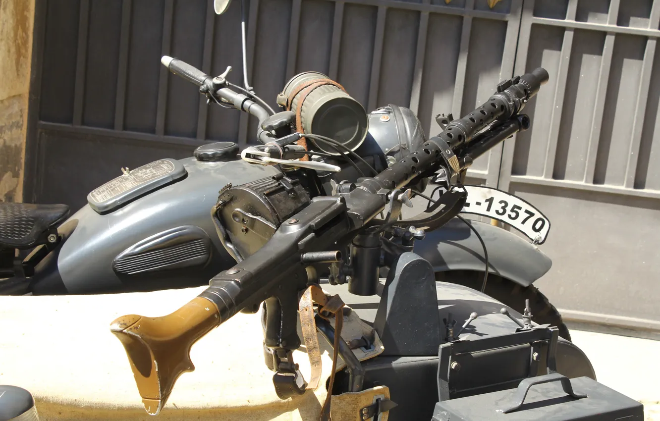 Фото обои мотоцикл, пулемёт, немецкий, единый, MG-34