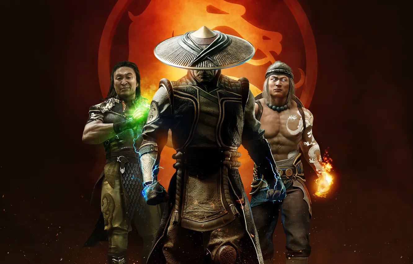 Фото обои трио, мужики, Mortal Kombat, Mortal Kombat 11