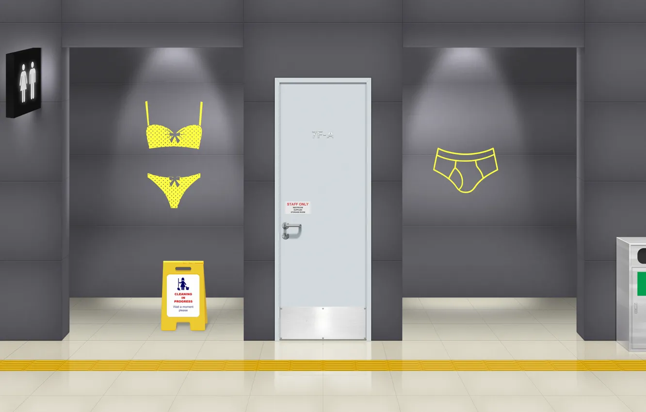 Фото обои humor, public restroom, toilet sign