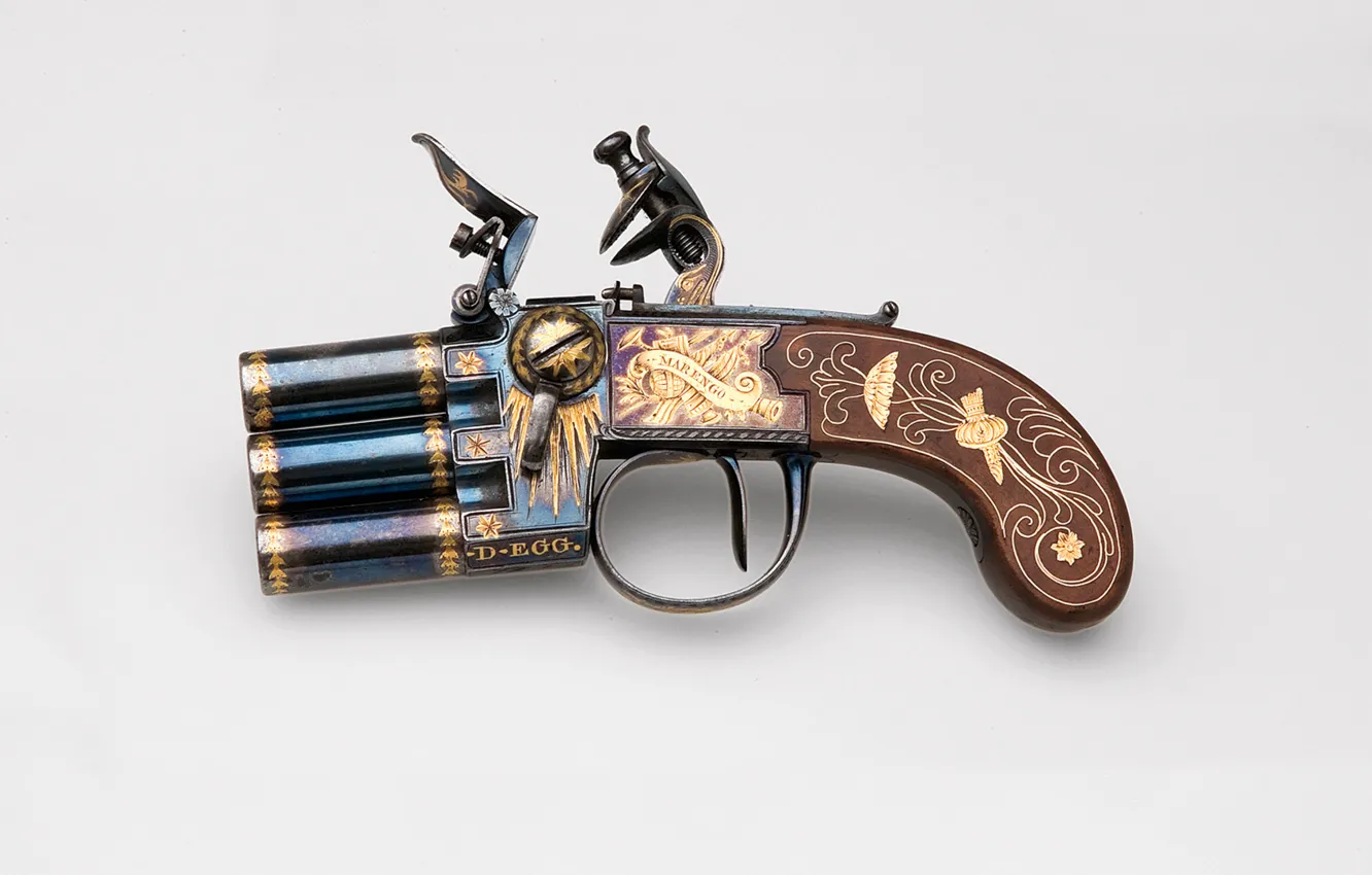 Фото обои ретро, пистолет, оружие, старинный, chamber box, 1802