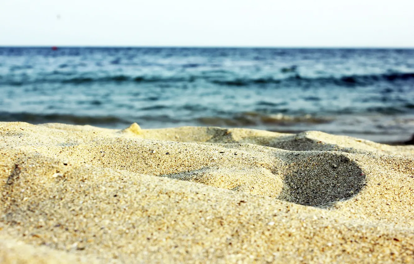 Фото обои песок, море, Макро, venitomusic