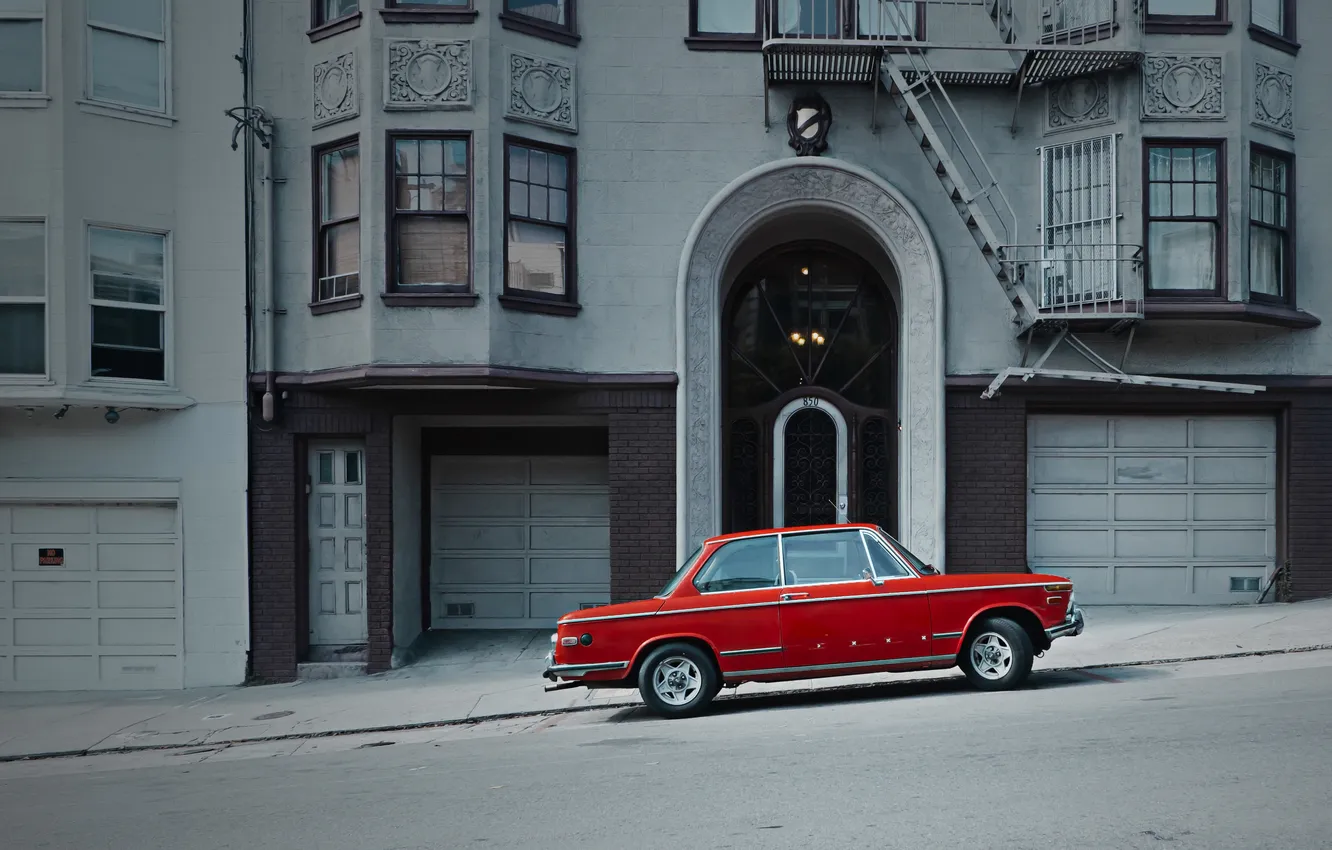 Фото обои город, дома, Калифорния, Сан-Франциско, автомобиль, Соединенные Штаты, наклон улица