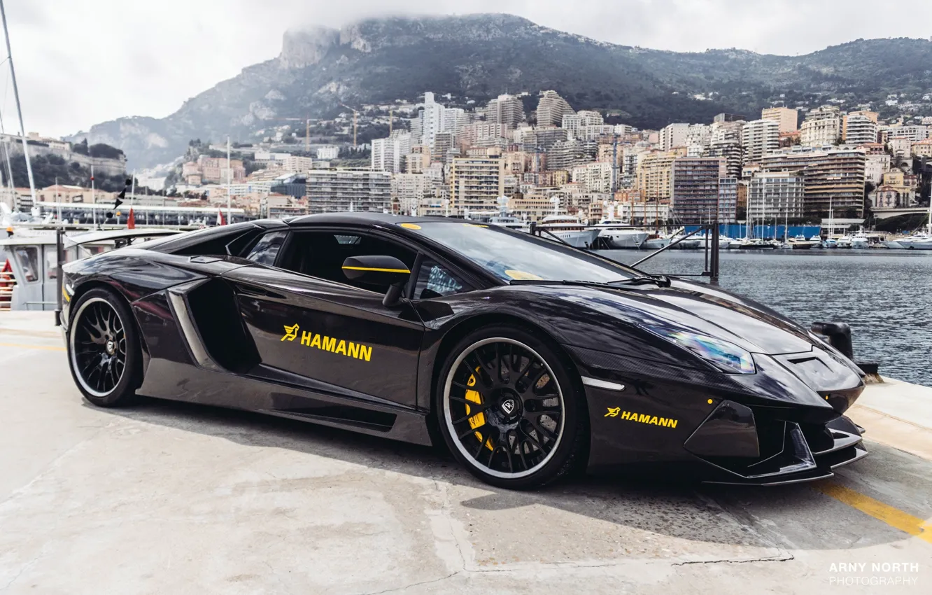 Фото обои тюнинг, Lamborghini, Hamann, набережная, Монако, Lamborghini Aventador, спортивный автомобиль, Хаманн