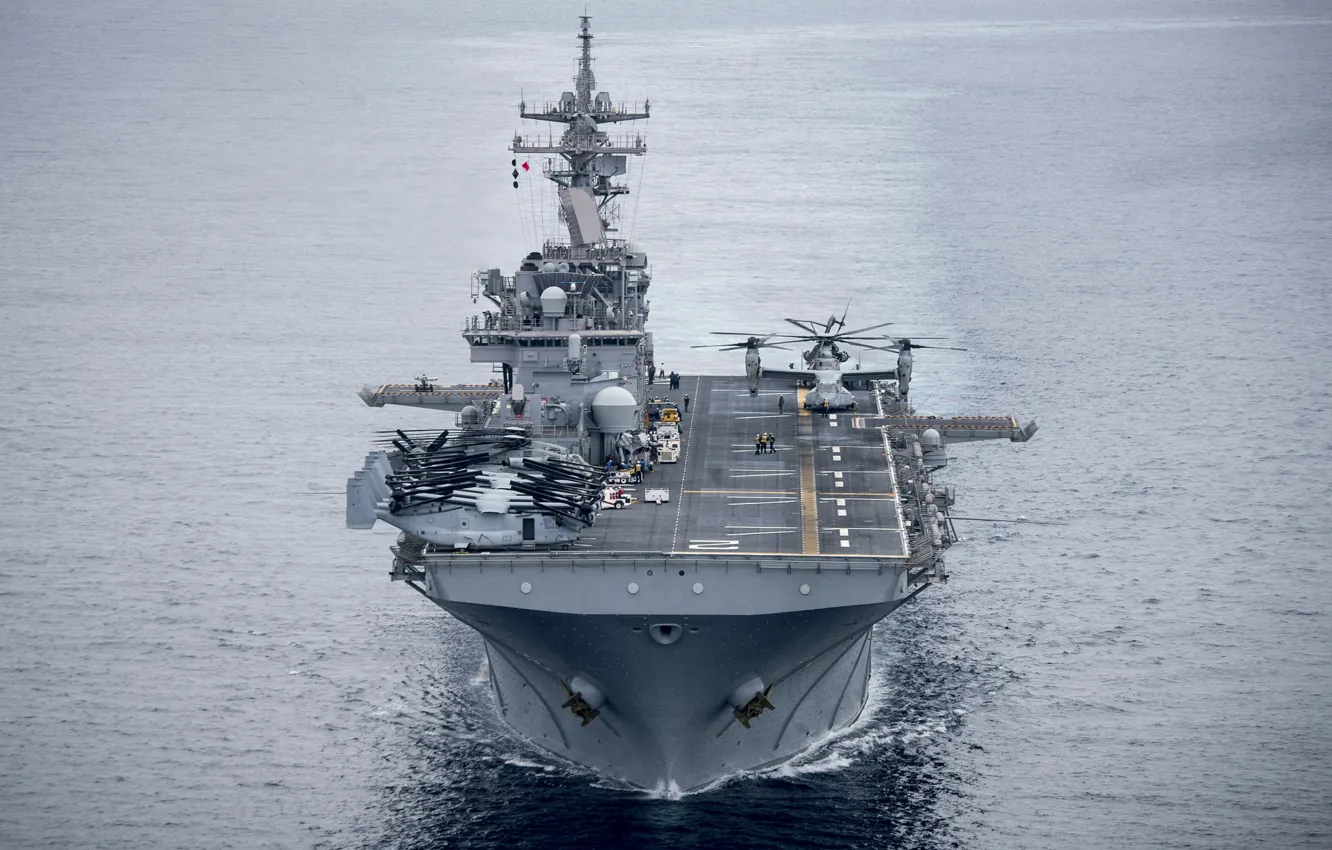 Фото обои USS Essex, десантный корабль, LHD 2