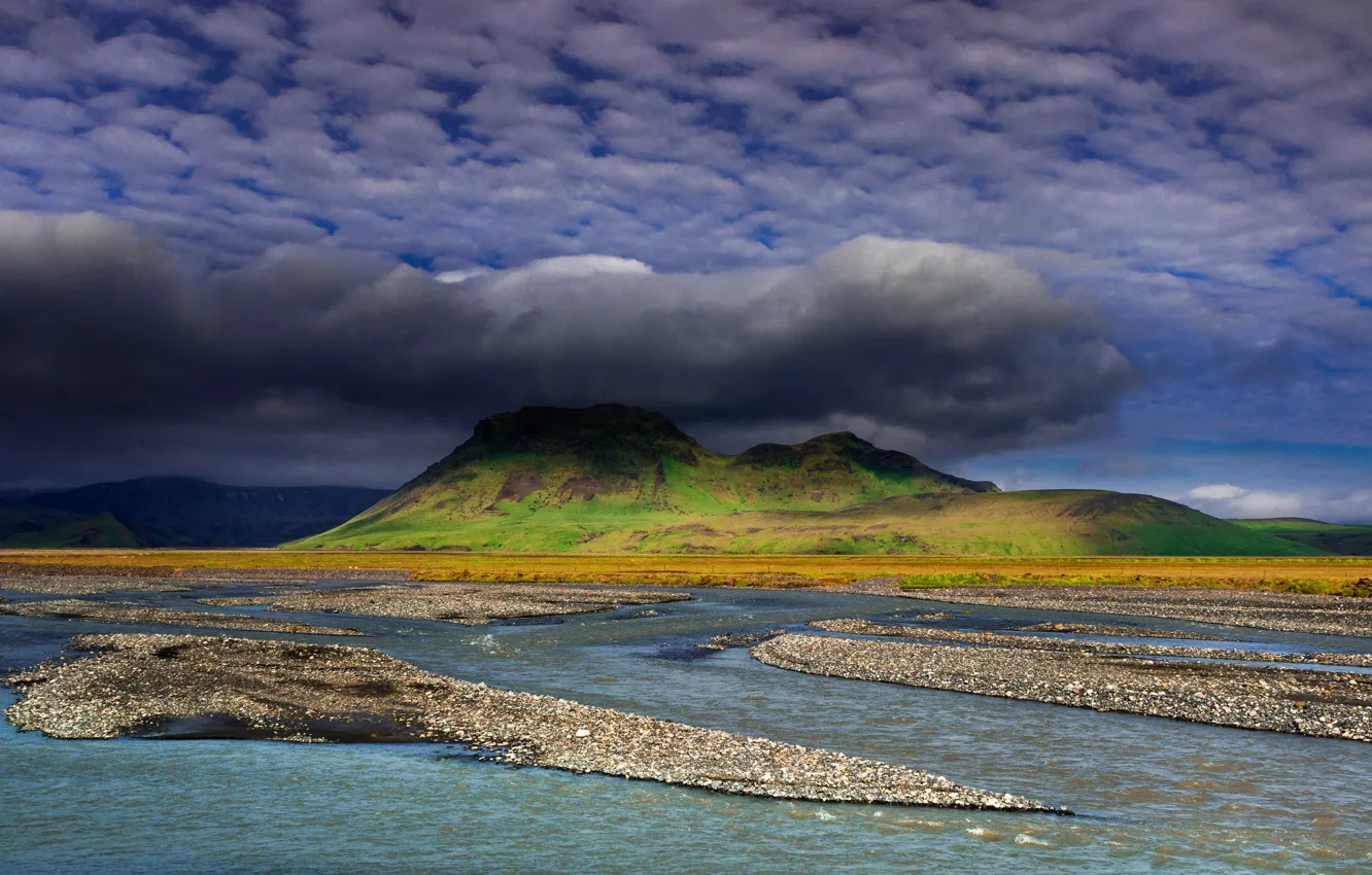 Фото обои облака, природа, гора, Исландия