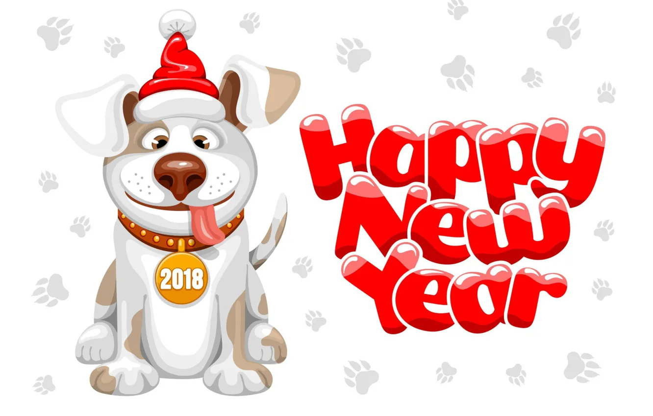 Фото обои праздник, новый год, собака, new year, dog, year, 2018, dog year