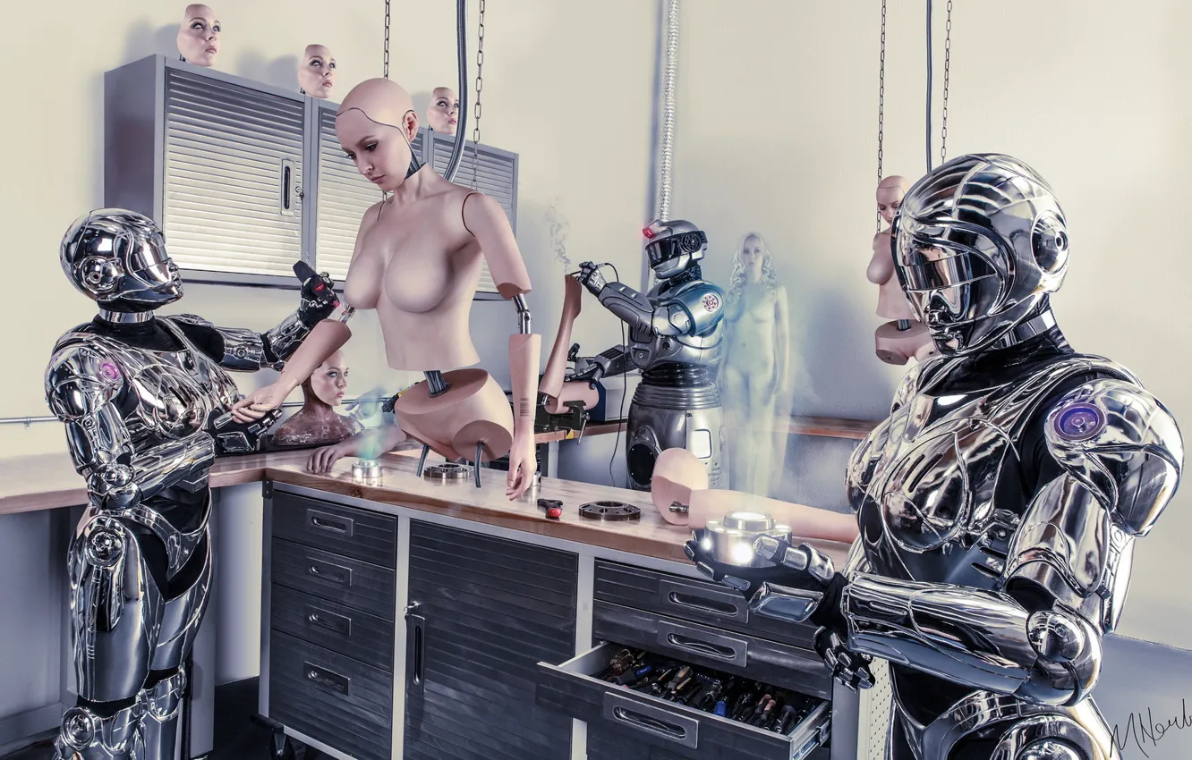 Фото обои future, science fiction, robots, conceptual, cyborgs
