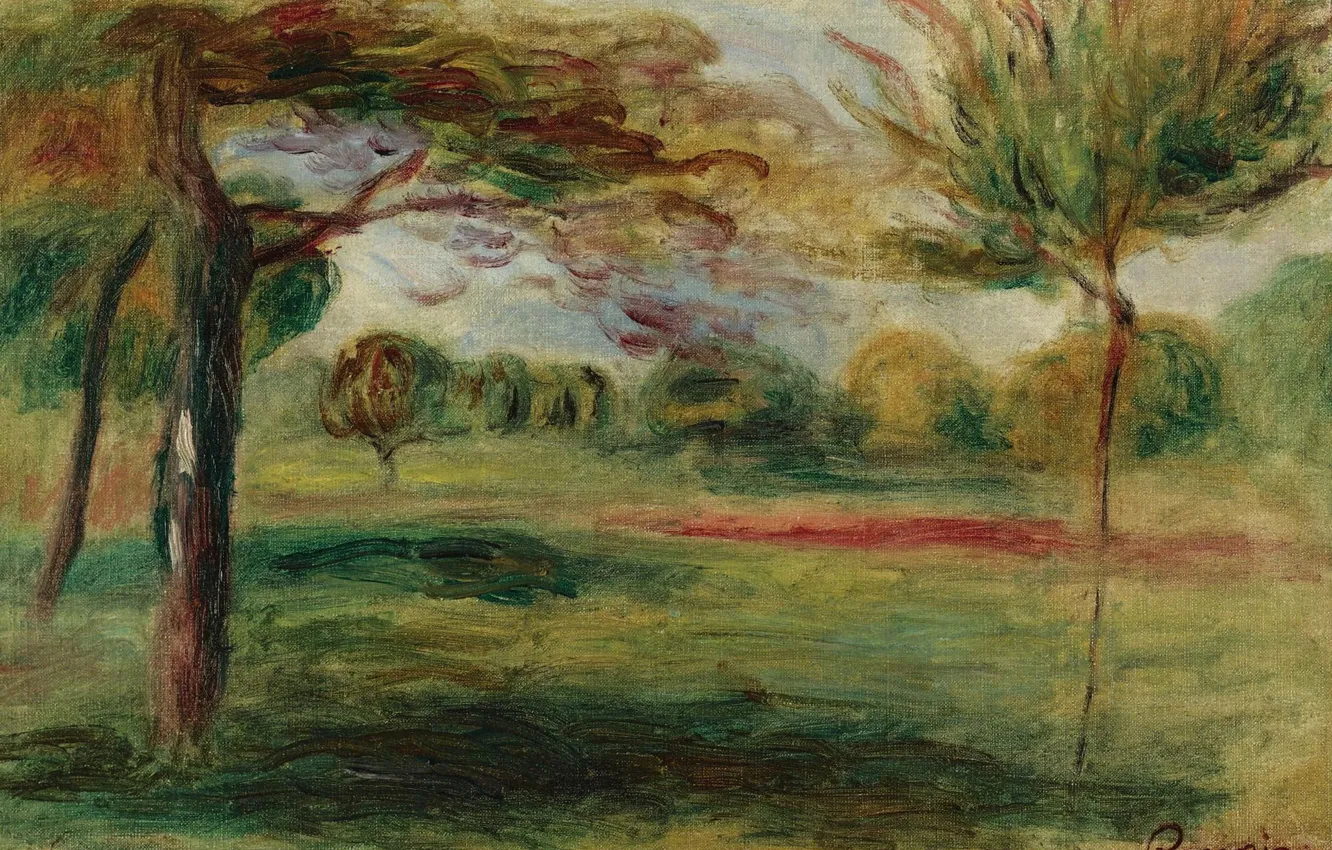 Фото обои картина, ПЕЙЗАЖ, Пьер Огюст Ренуар, Pierre Auguste Renoir