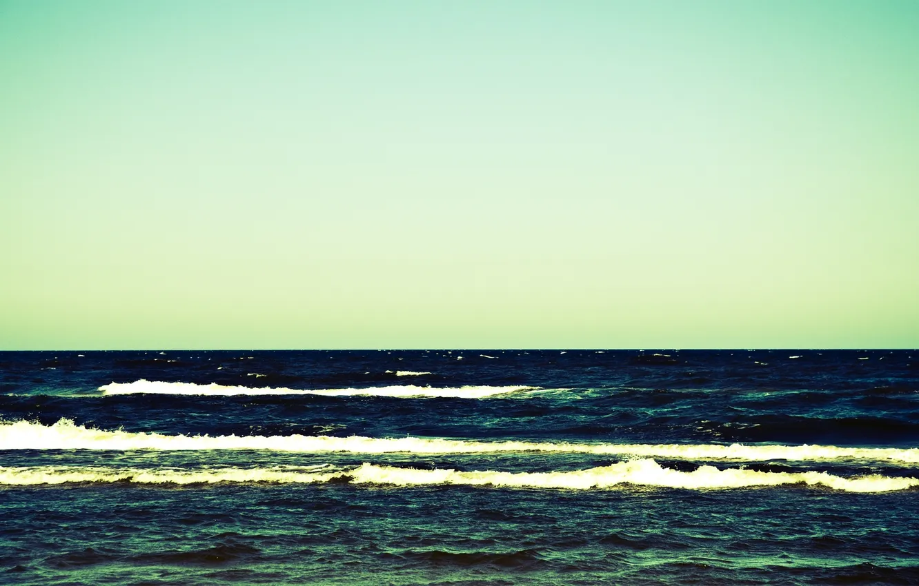 Фото обои море, волны, небо, вода, пейзаж, природа, waves, sky