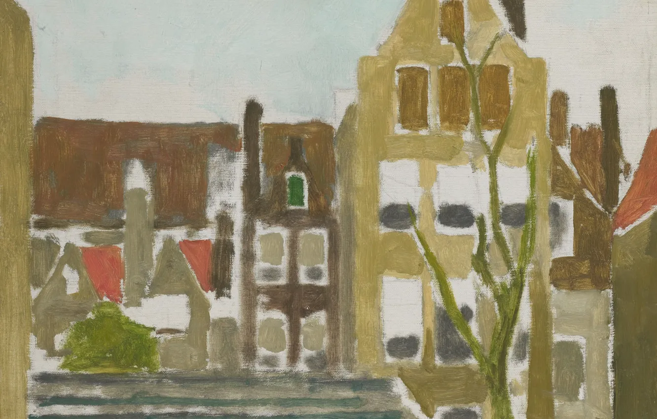 Фото обои картина, городской пейзаж, Георг Хендрик Брейтнер, Группа Домов