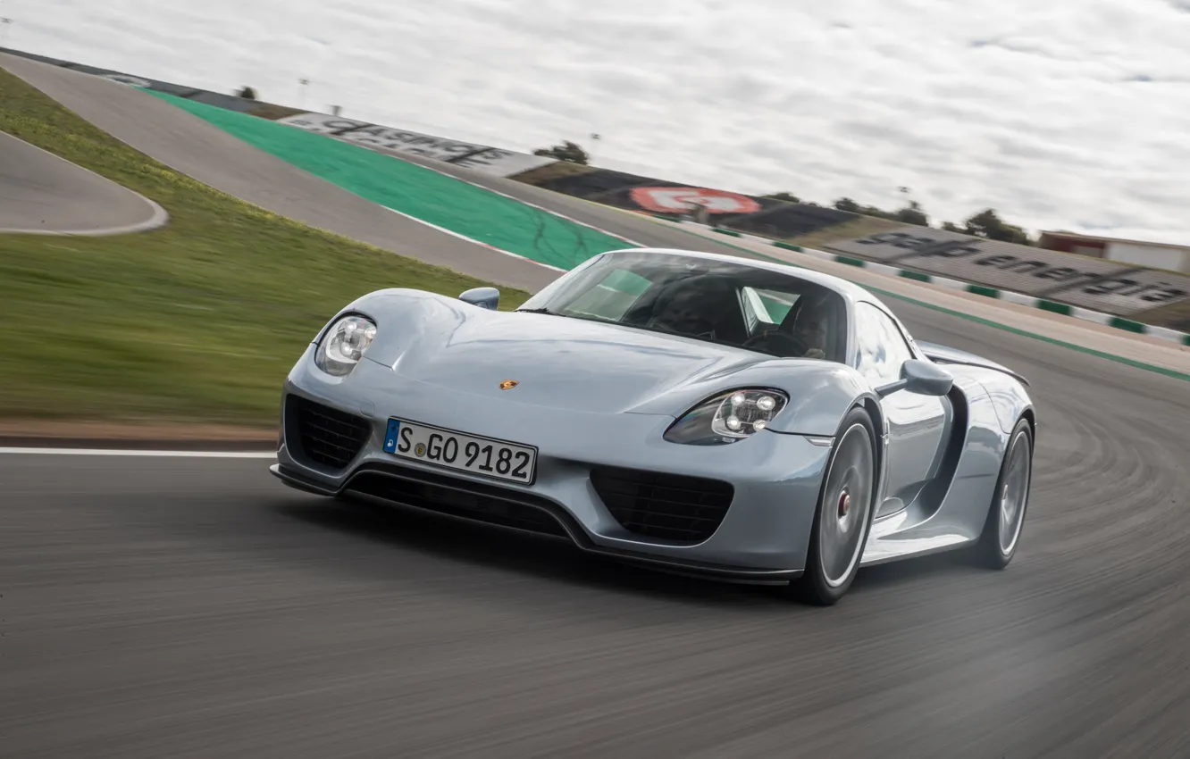 Фото обои Porsche, speed, Porsche 918 Spyder, front view, hypercar