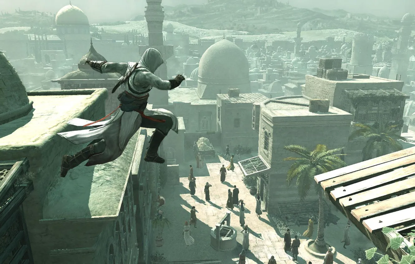 Фото обои пальмы, мечеть, Assassins Greed