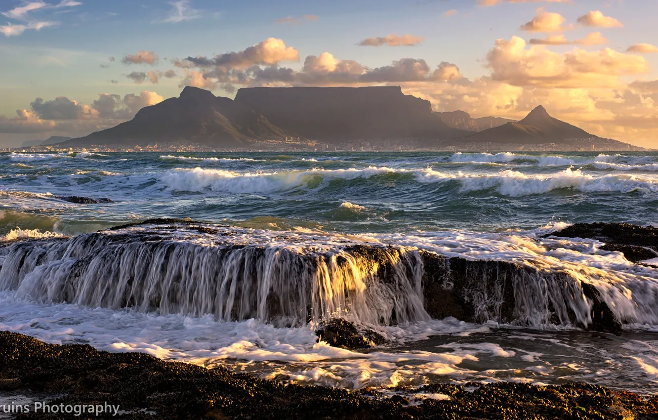 Фото обои горы, океан, ЮАР, South Africa, Cape Town, Кейптаун