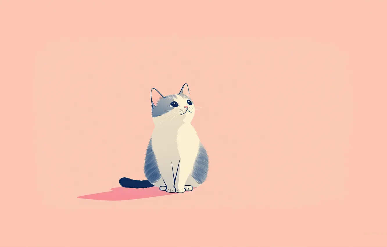 Фото обои kitten, cat, drawing