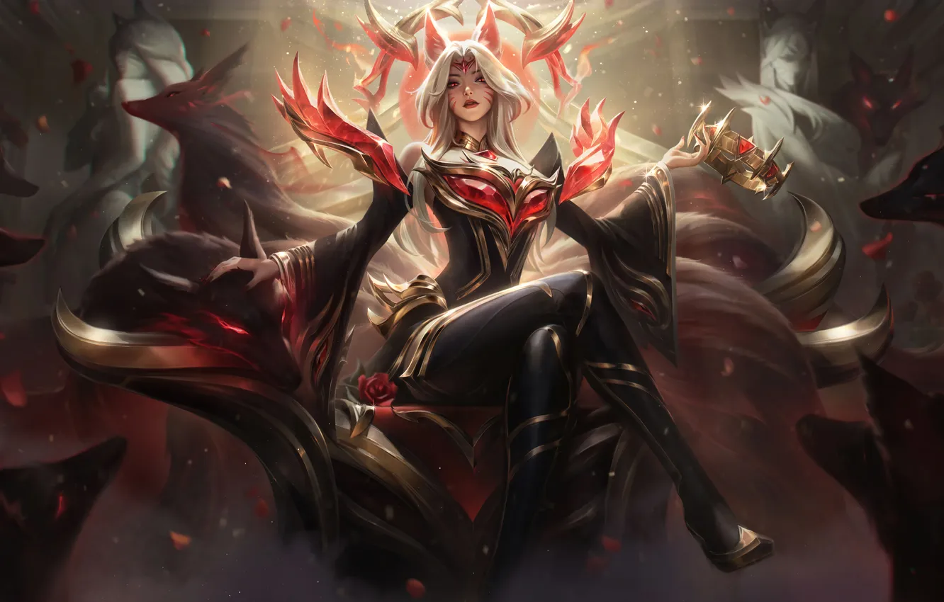 Фото обои Маг, League of Legends, Ahri, LOL, Лига Легенд, Wizard, ЛОЛ, Ари