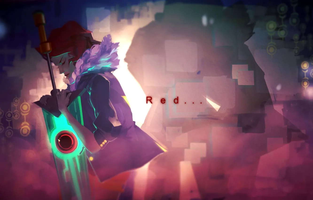 Фото обои девушка, меч, арт, Red, Transistor