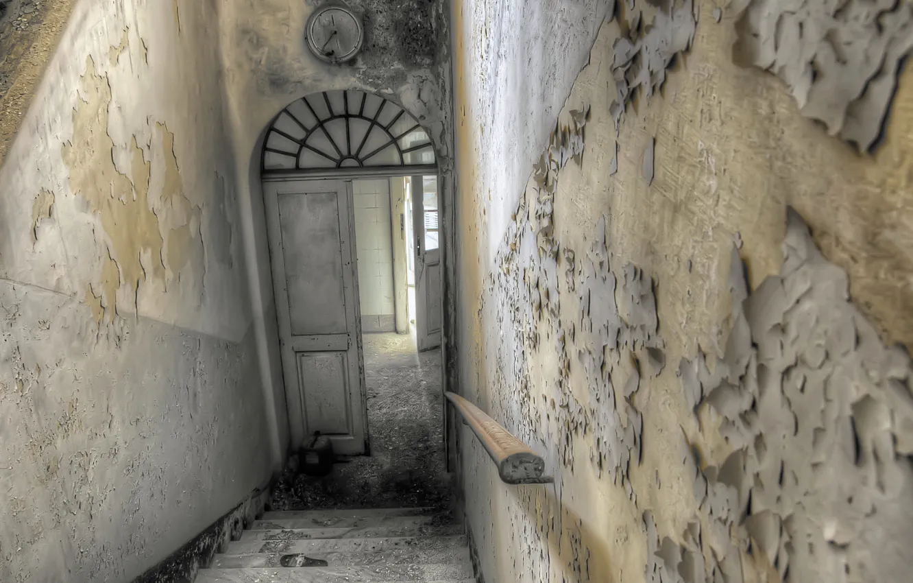 Фото обои интерьер, дверь, лестница