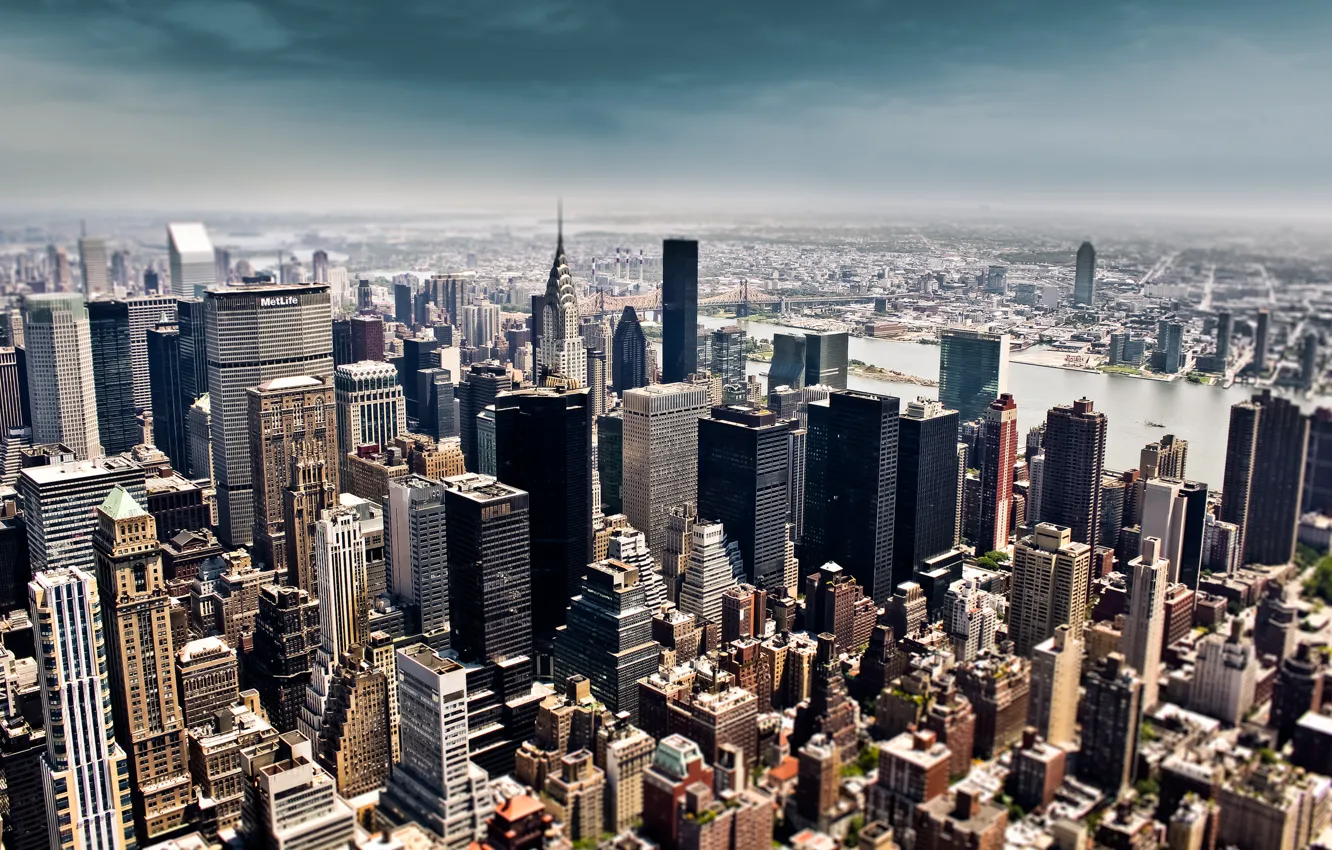 Фото обои небо, здания, высота, Нью-Йорк, небоскребы, мегаполис, new york