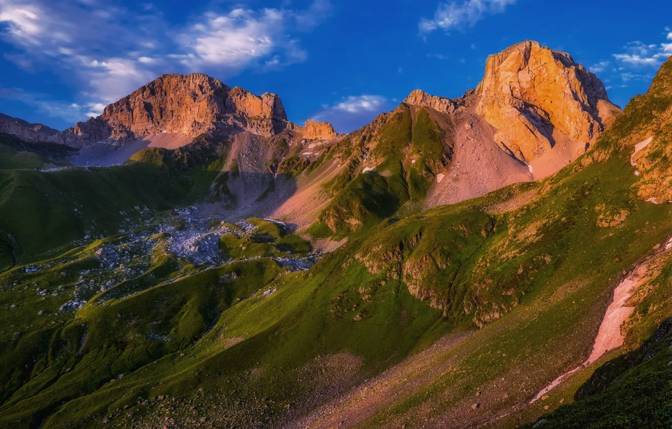 Фото обои пейзаж, горы, природа, Кавказ, Загедан-Скала