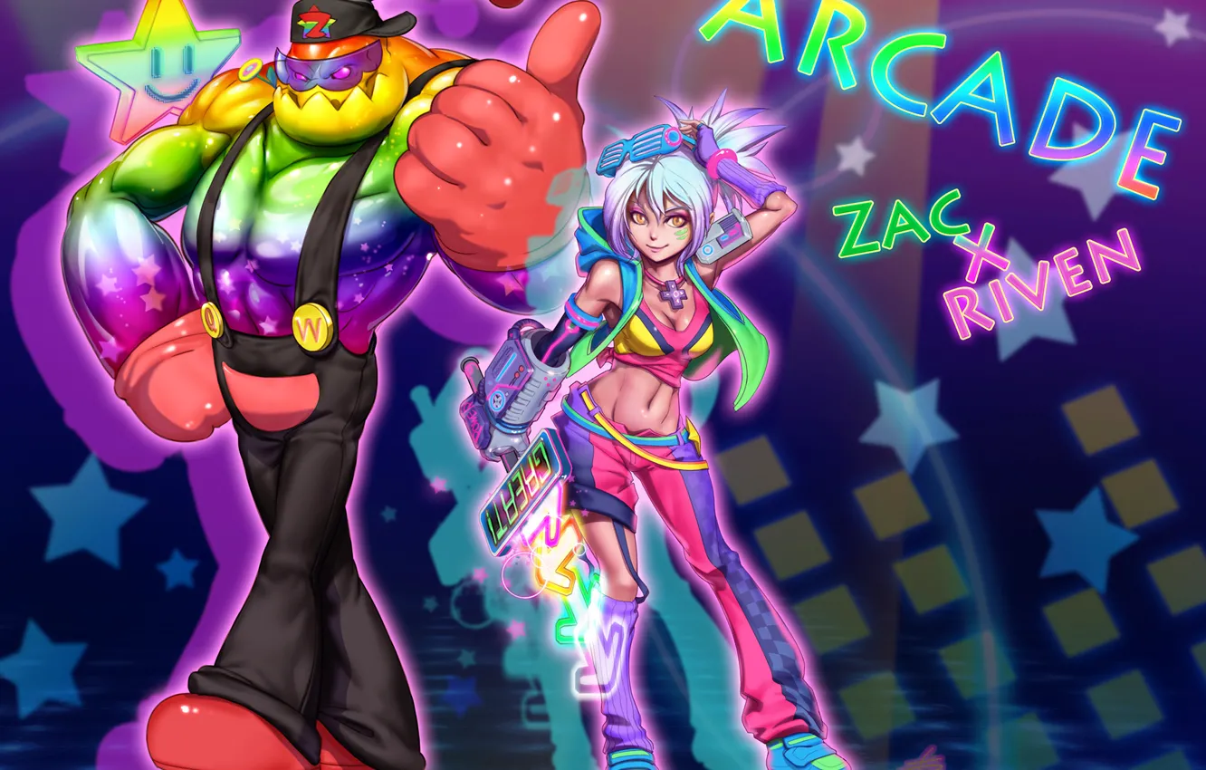 Фото обои League of Legends, riven, zac, Exile, Secret Weapon