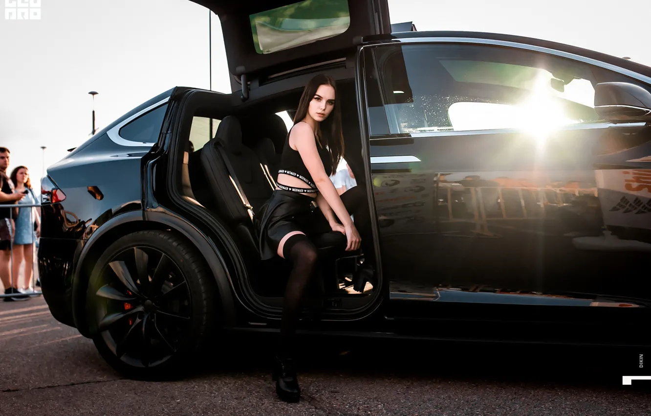Фото обои машина, авто, девушка, поза, Игорь Дикин
