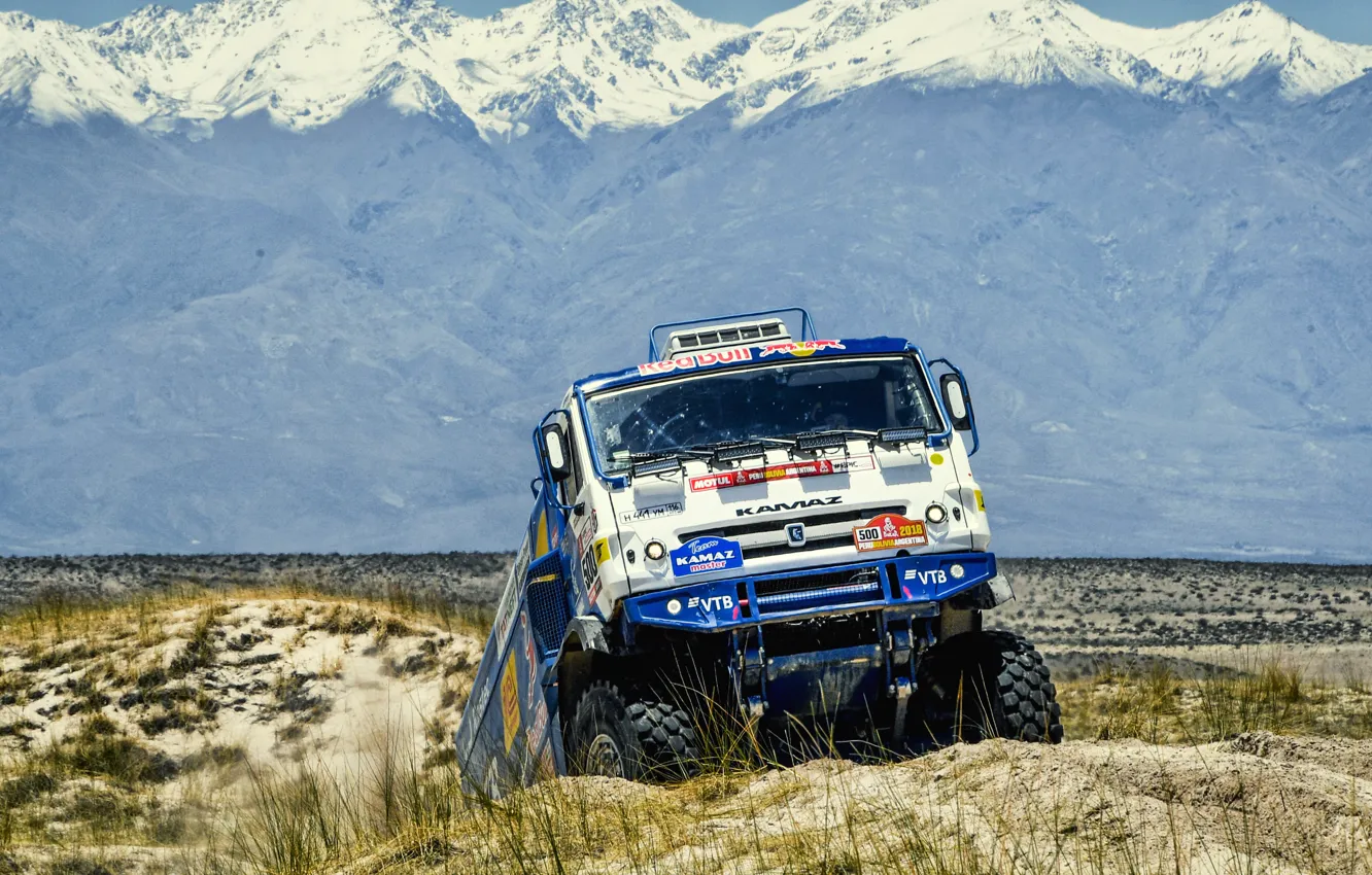 Фото обои Горы, Спорт, Грузовик, Гонка, Мастер, Россия, 500, Kamaz