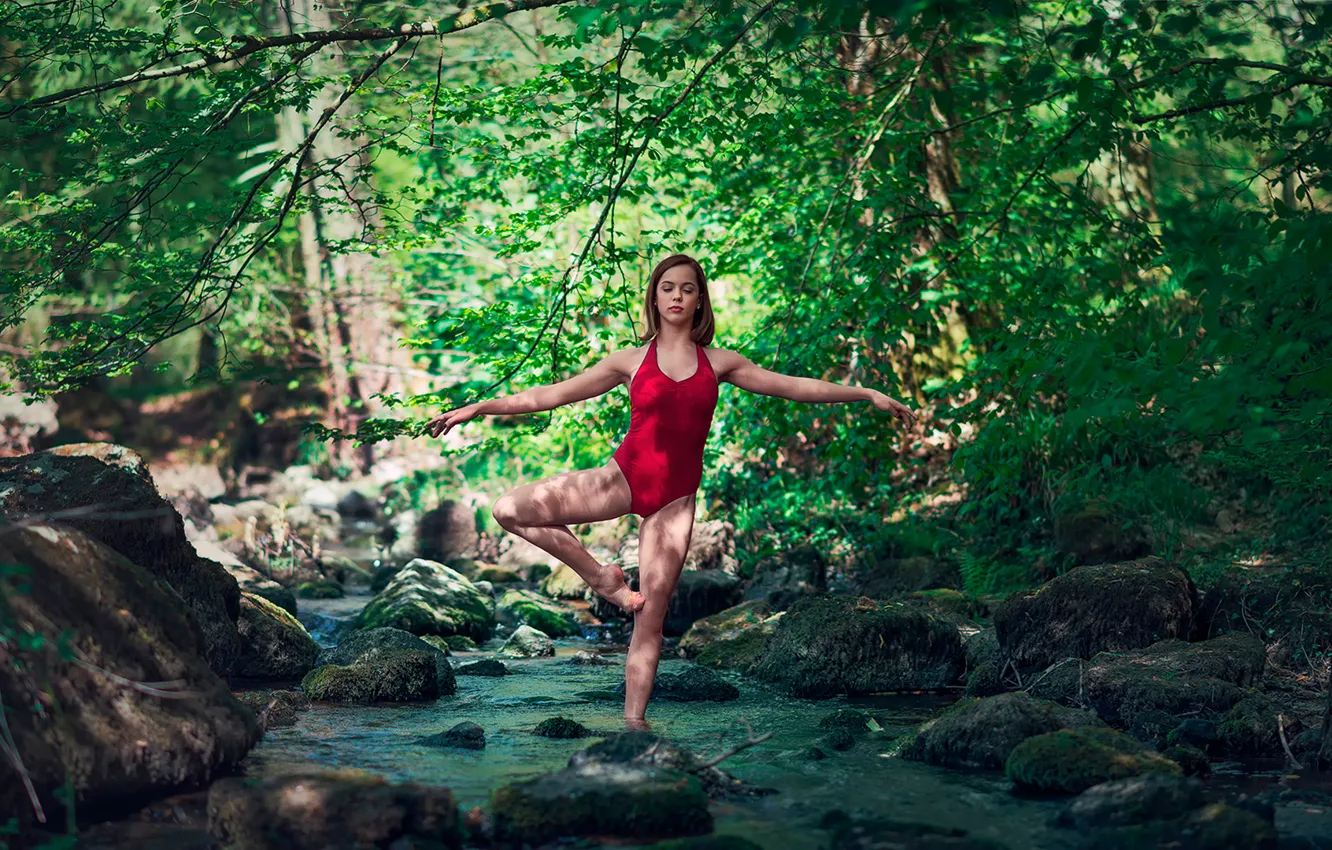 Фото обои грация, гимнастка, упражнение, Marie-Lou Lagrange