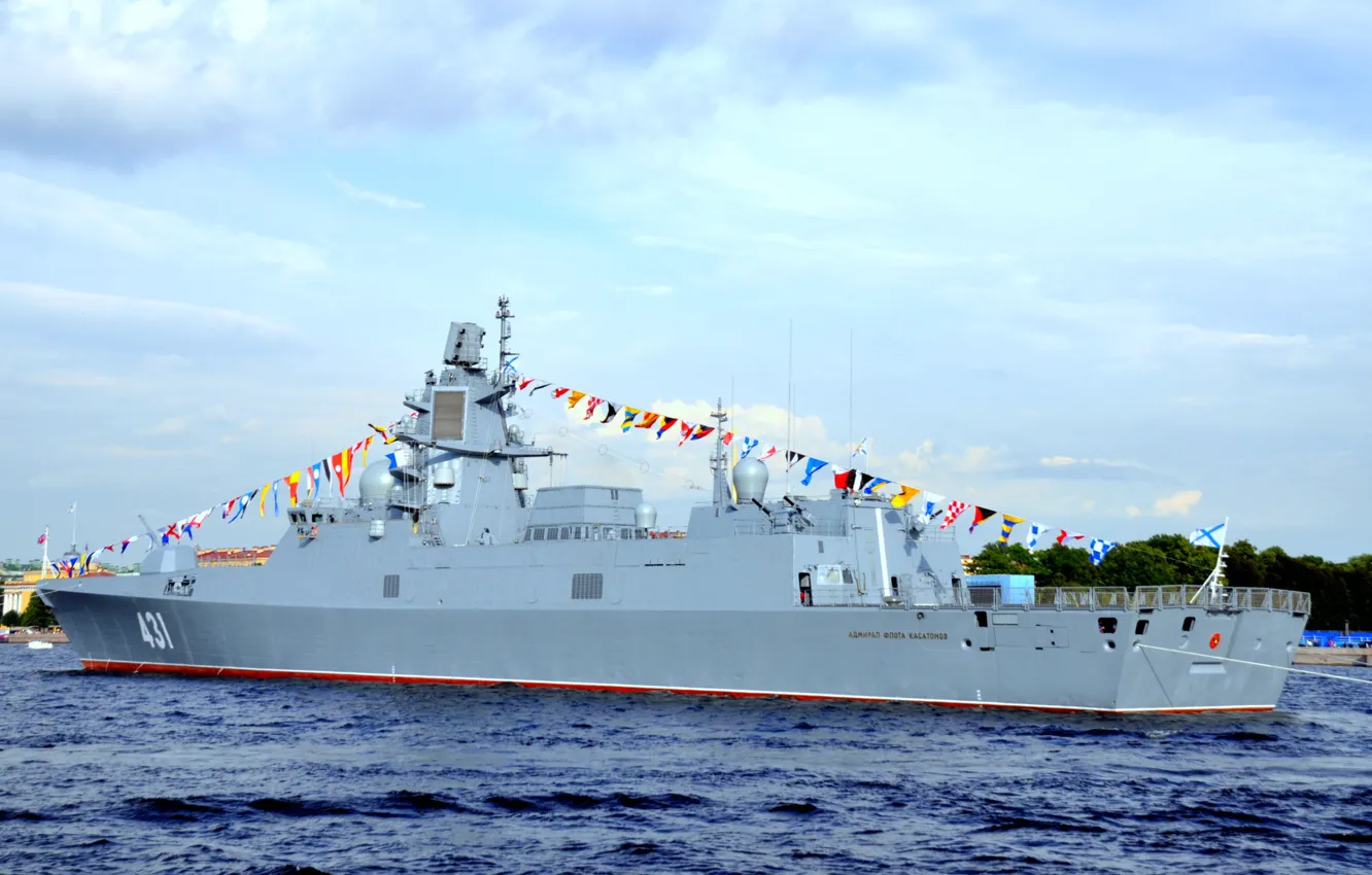 Фото обои фрегат, Нева, корма, Адмирал Касатонов