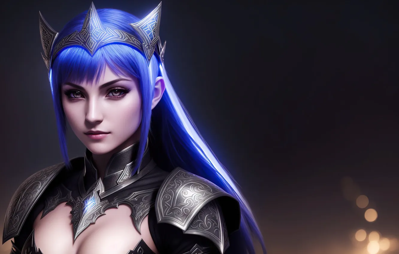 Фото обои girl, fantasy, armor, art, Stable Diffusion, neuronet, Ai art, original ai-artwork