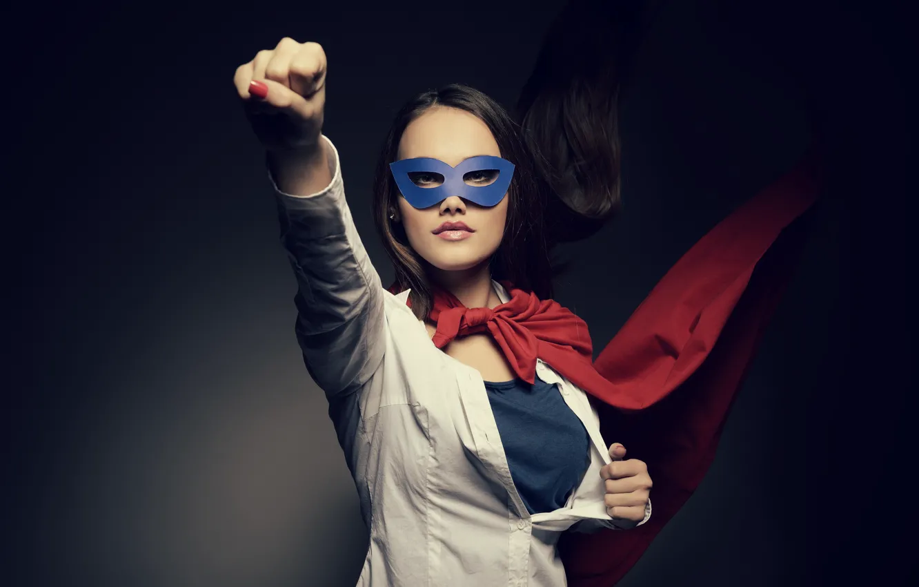 Фото обои woman, mask, strength, disguise, heroin