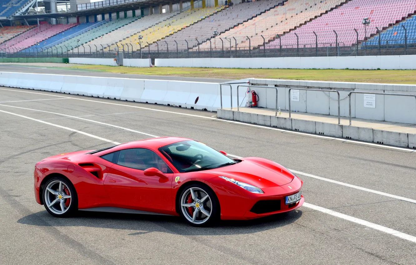 Фото обои Ferrari, Red, GTB, 488