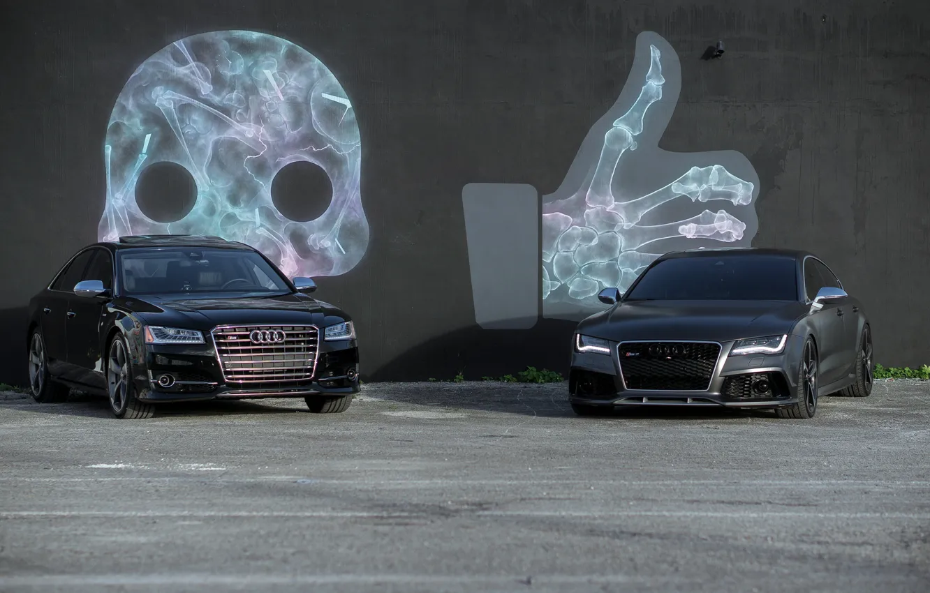 Фото обои Audi, Black, Gray, VAG, RS7