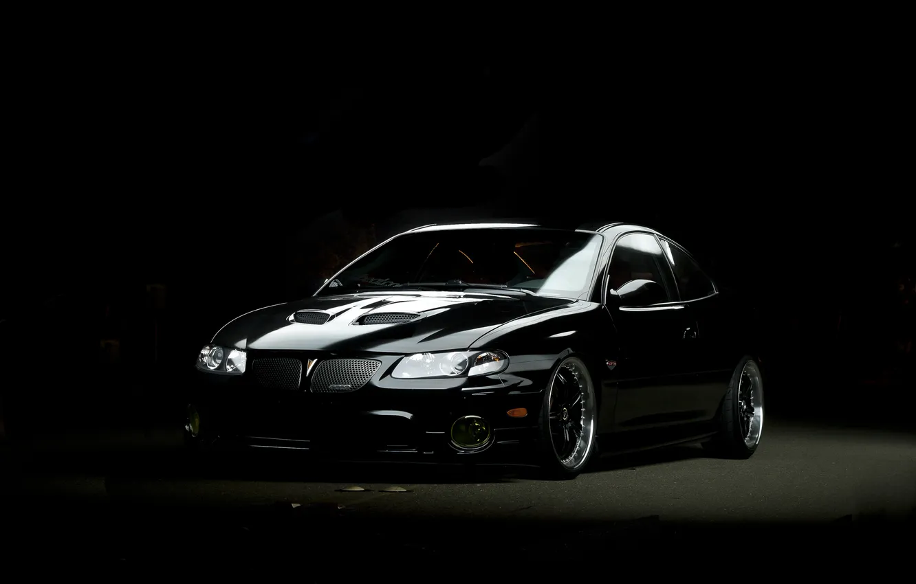 Фото обои чёрный, black, Pontiac, GTO, front, понтиак
