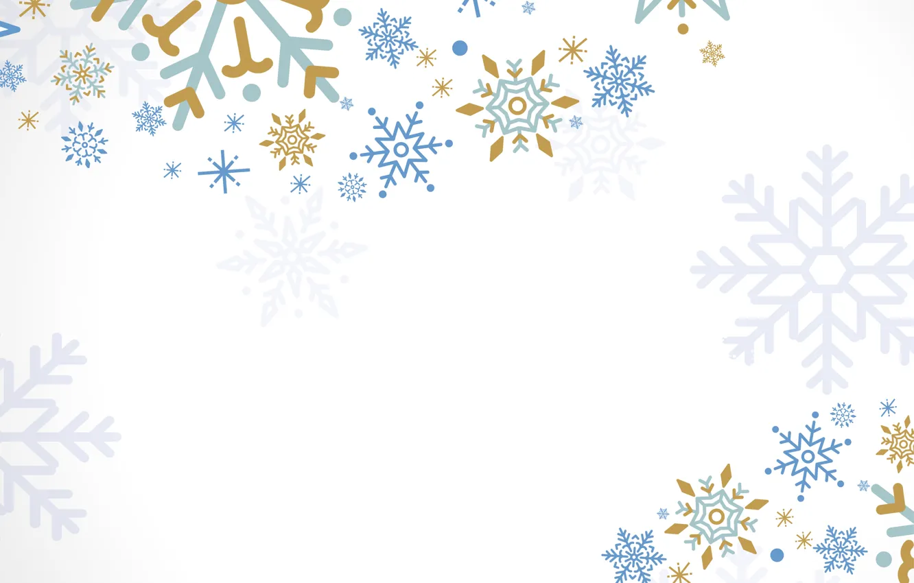 Фото обои белый, снежинки, фон, design, background