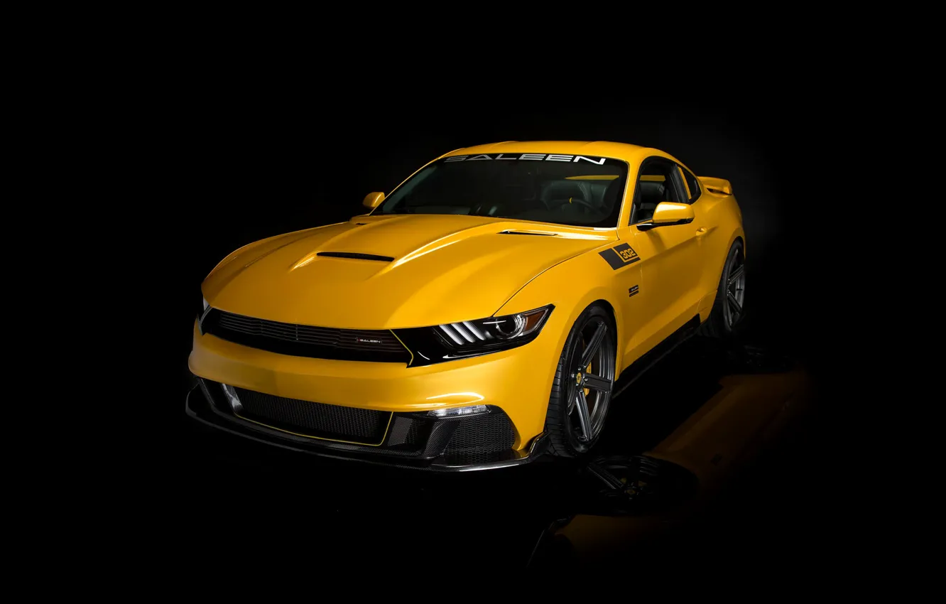 Фото обои Saleen, S302, желтая, 2015, Black Label