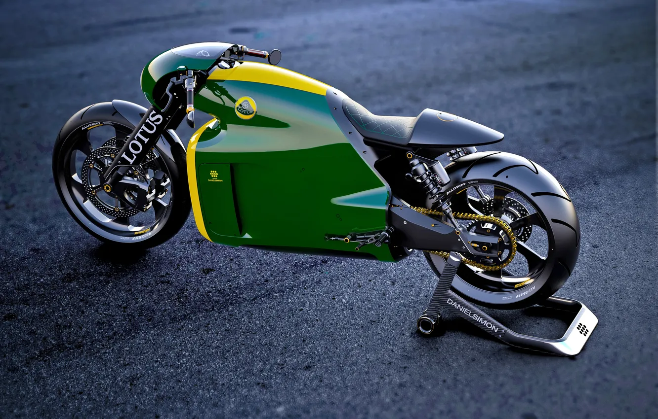 Фото обои Concept, Зеленый, Концепт, Lotus, Мотоцикл, Лотус, Green, Design