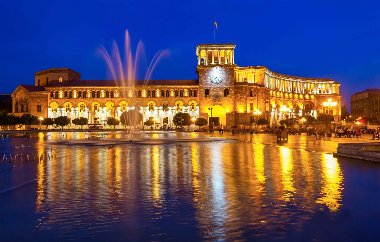 Фото обои Площадь, armenia, hayastan, Erevan, Площадь республики