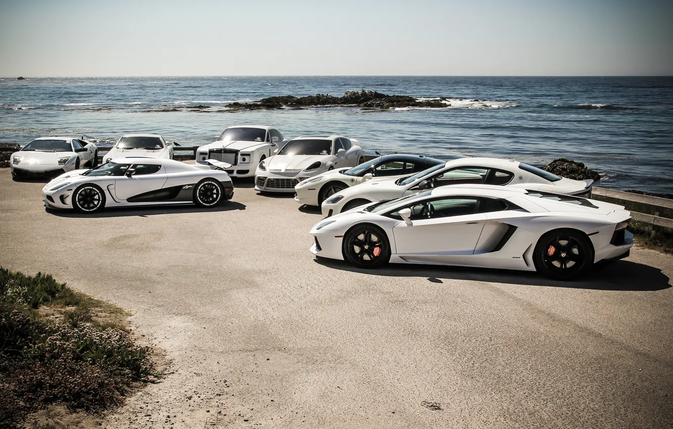 Фото обои Maserati, Mercedes-Benz, Lamborghini, Porsche, Rolls-Royce, Phantom, Koenigsegg, Panamera