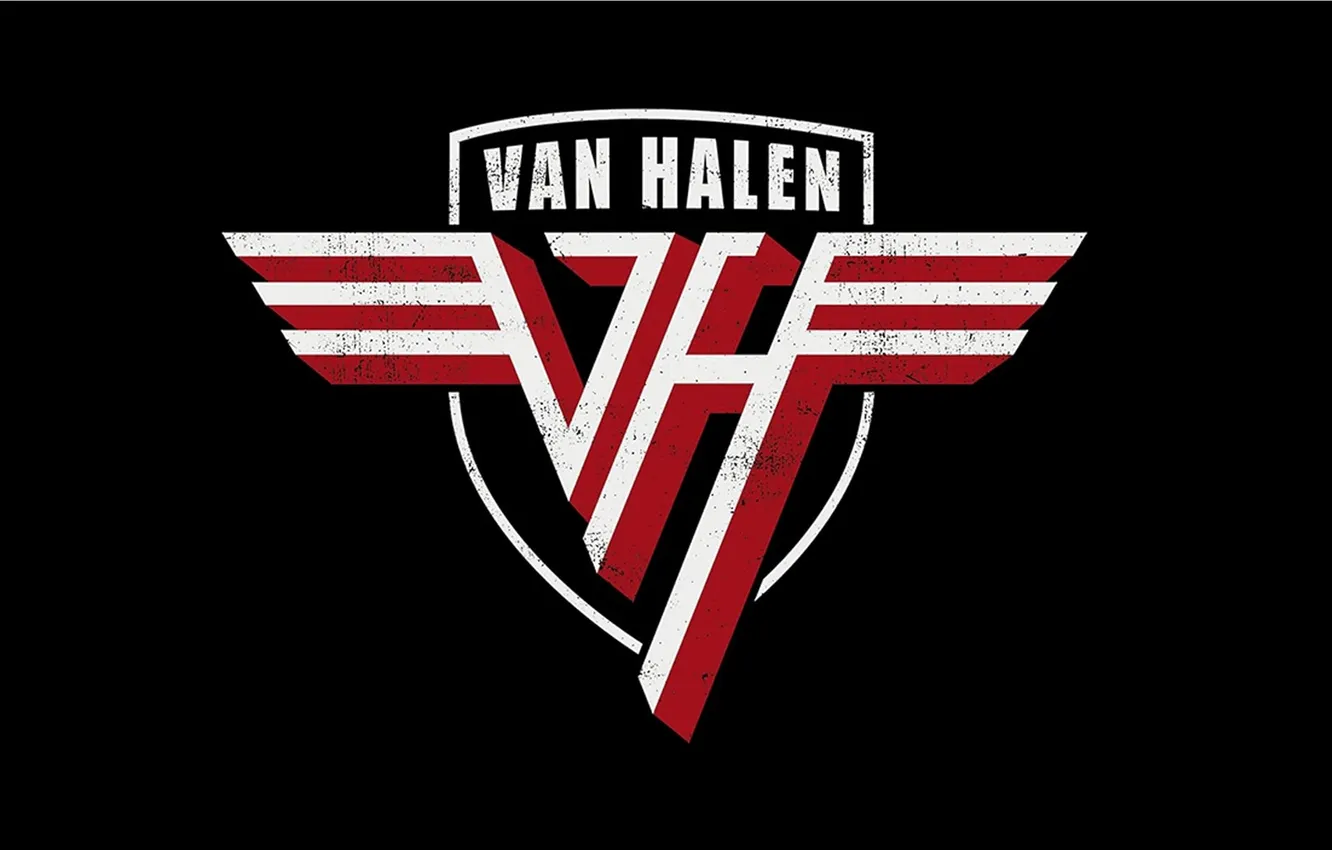 Фото обои музыка, логотип, группа, черный фон, Van Halen