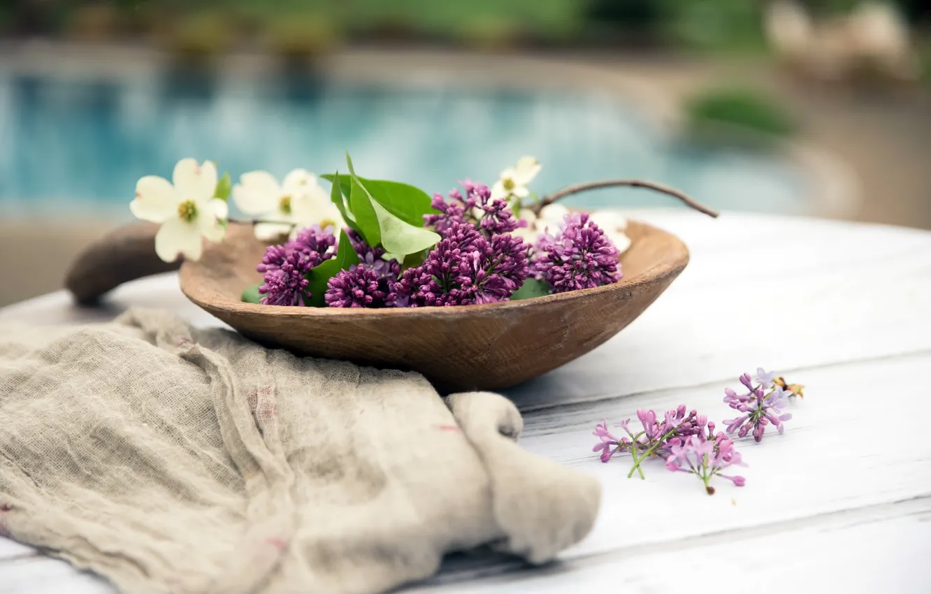 Фото обои макро, фон, сирень