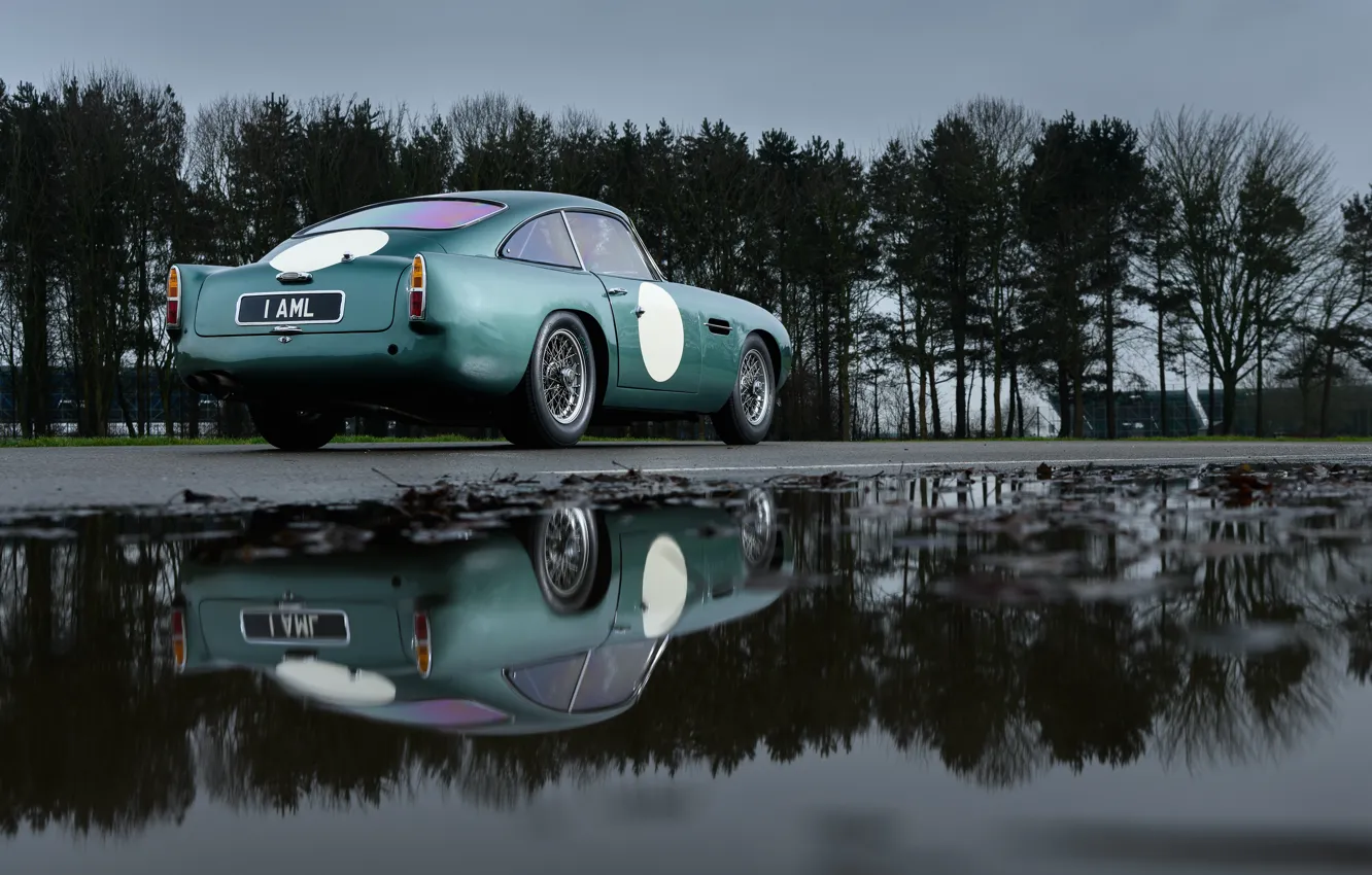 Фото обои Aston Martin, Отражение, Classic, 2018, Classic car, 1958, DB4, Sports car