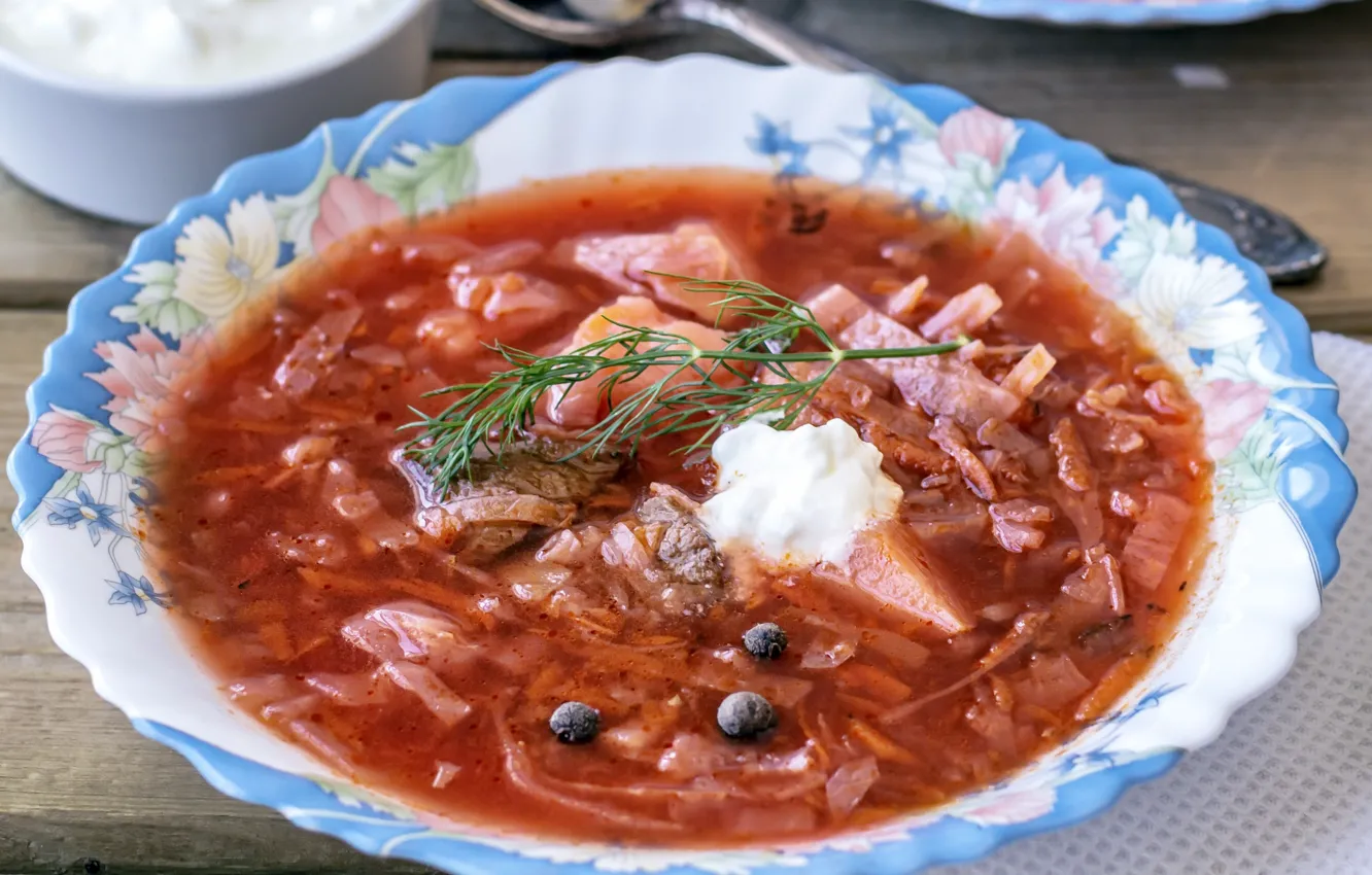 Фото обои еда, суп, борщ