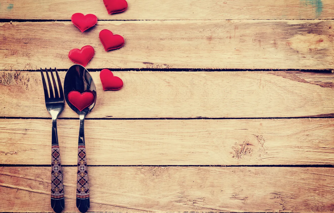 Фото обои любовь, сердце, ложка, сердечки, love, вилка, heart, wood